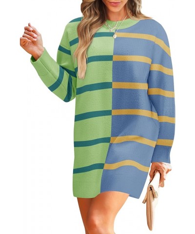 Women's Long Sleeve Dress Winter Oversized Tunic Sweaters 2024 Trendy Clothes Fall Outfits Green $14.57 Sweaters