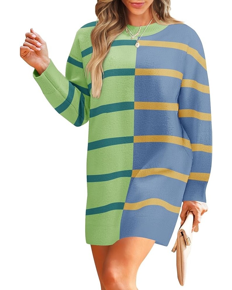 Women's Long Sleeve Dress Winter Oversized Tunic Sweaters 2024 Trendy Clothes Fall Outfits Green $14.57 Sweaters