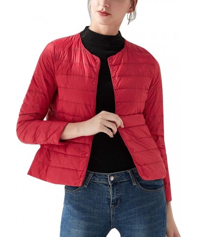 Women's Ultra Light Packable Down Jacket Puffer Coat Red $19.26 Jackets