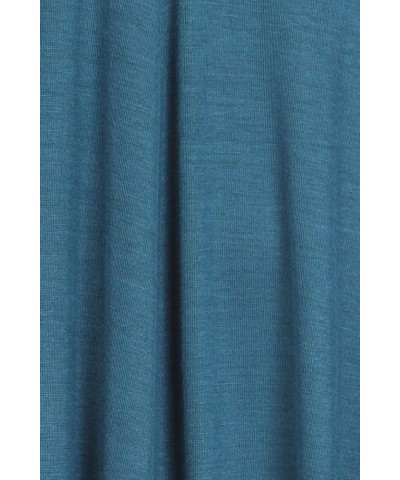 Women's Plus & Regular Size Loose 3/4 Sleeve Midi Maxi Dress Made in USA Teal $14.53 Dresses