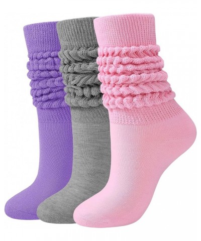 Slouch Socks Women Knee High Scrunch Socks for Women Pack of 3 Size 6-11 Multicolor 8 $9.53 Activewear