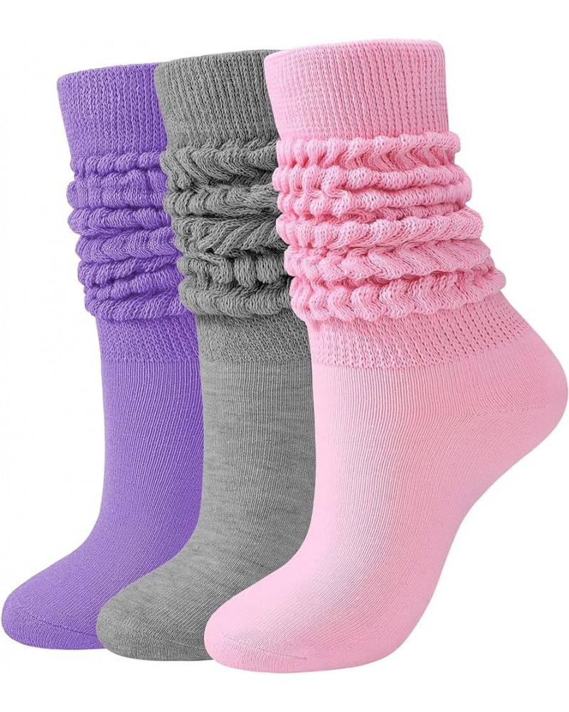 Slouch Socks Women Knee High Scrunch Socks for Women Pack of 3 Size 6-11 Multicolor 8 $9.53 Activewear