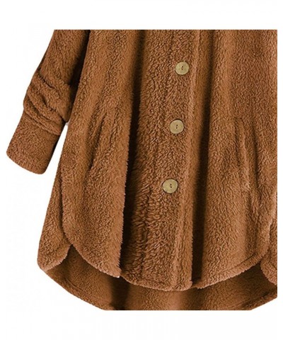 Oversized Cardigans for Women Hooded Fleece Faux Fur Hooded Coats Button Soft Coats Long Sleeve Teddy Bear Jacket Sherpa Jack...