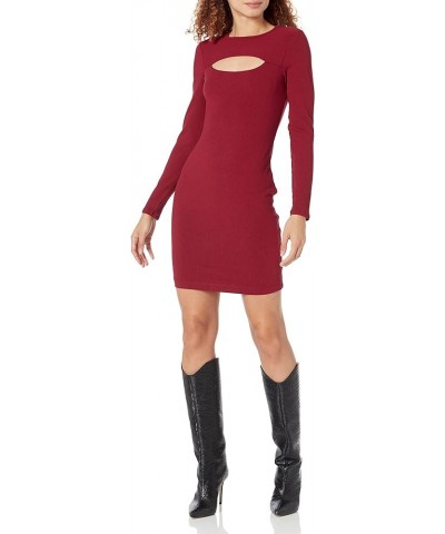 Women's Essential Long Sleeve Lana Dress Beet Juice Red $27.25 Dresses