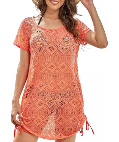 Swimsuit Coverup for Women - Bathing Suit Cover Ups for Women - Beach Dresses for Women - Plus Size Cover Up Fusion Coral $20...