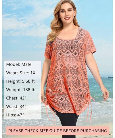 Swimsuit Coverup for Women - Bathing Suit Cover Ups for Women - Beach Dresses for Women - Plus Size Cover Up Fusion Coral $20...