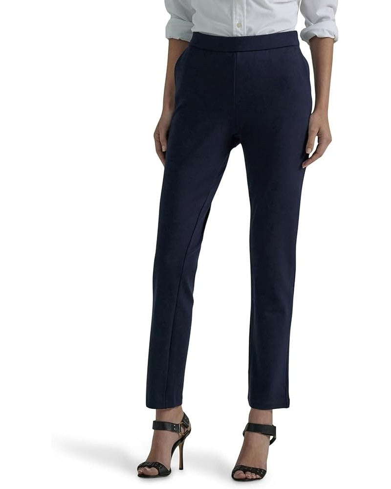 Women's Petite Ultra Lux Comfort Any Wear Slim Ankle Pant Rivet Navy $19.68 Pants