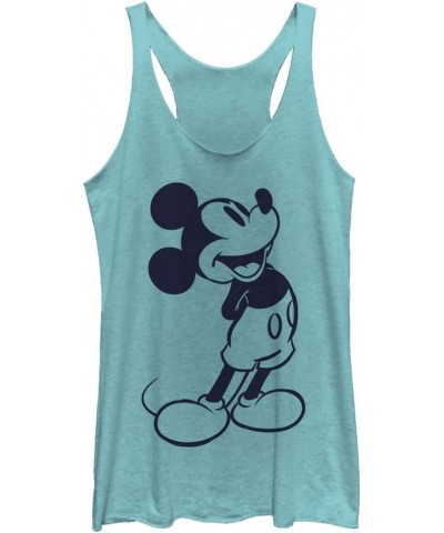 Classic Mickey Women's Racerback Tank Top Tahiti Blue $8.94 Tanks