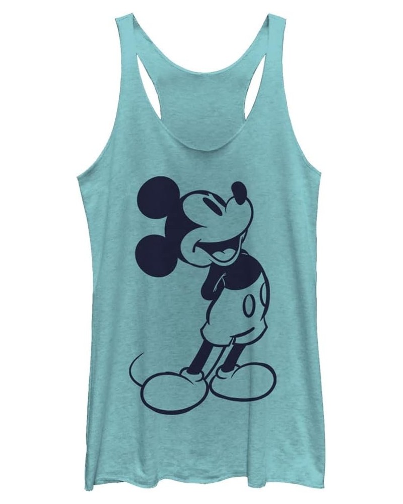 Classic Mickey Women's Racerback Tank Top Tahiti Blue $8.94 Tanks