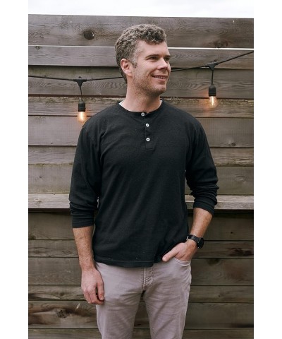 Unisex Long Sleeve Henley Shirt Carbon $19.60 Tops