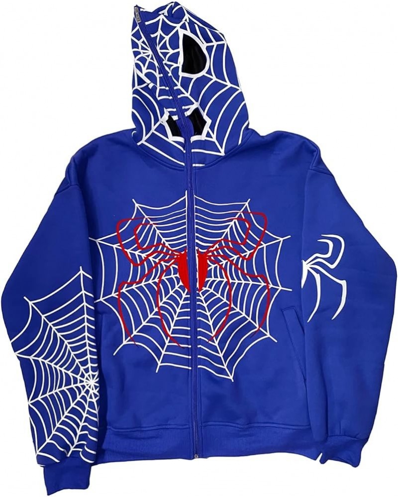 Women Butterfly Skull Long Sleeve Zip Up Hoodie Jacket Lightweight Sweatshirt Coat with Kangaroo Pocket B4 Spiderweb Blue $11...