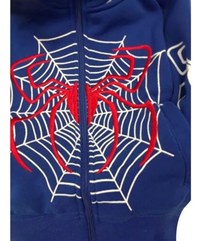 Women Butterfly Skull Long Sleeve Zip Up Hoodie Jacket Lightweight Sweatshirt Coat with Kangaroo Pocket B4 Spiderweb Blue $11...