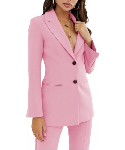 Women's Suits Two Piece Notch Lapel Slim Fit Work Suit Lady Outfit Casual Jacket and Pant Silver $30.08 Suits