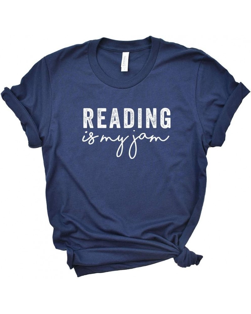 Reading is My Jam - Reading Short Sleeve Graphic Tee - White Ink True Navy Crew White Ink $12.50 T-Shirts