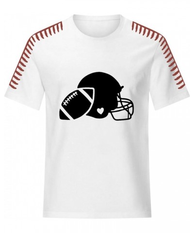 Plus Size Football Lovers' T Shirts Short Sleeve Football Graphic Crewneck Tops Game Day Casual Blouses S-5XL A-white $4.06 A...