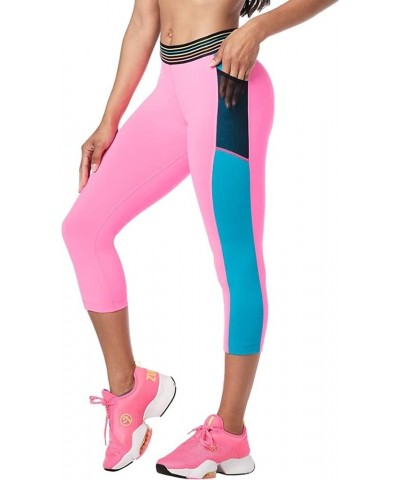 Women's High-Waisted Tummy Control Workout Leggings Poppin' Pink $23.57 Activewear