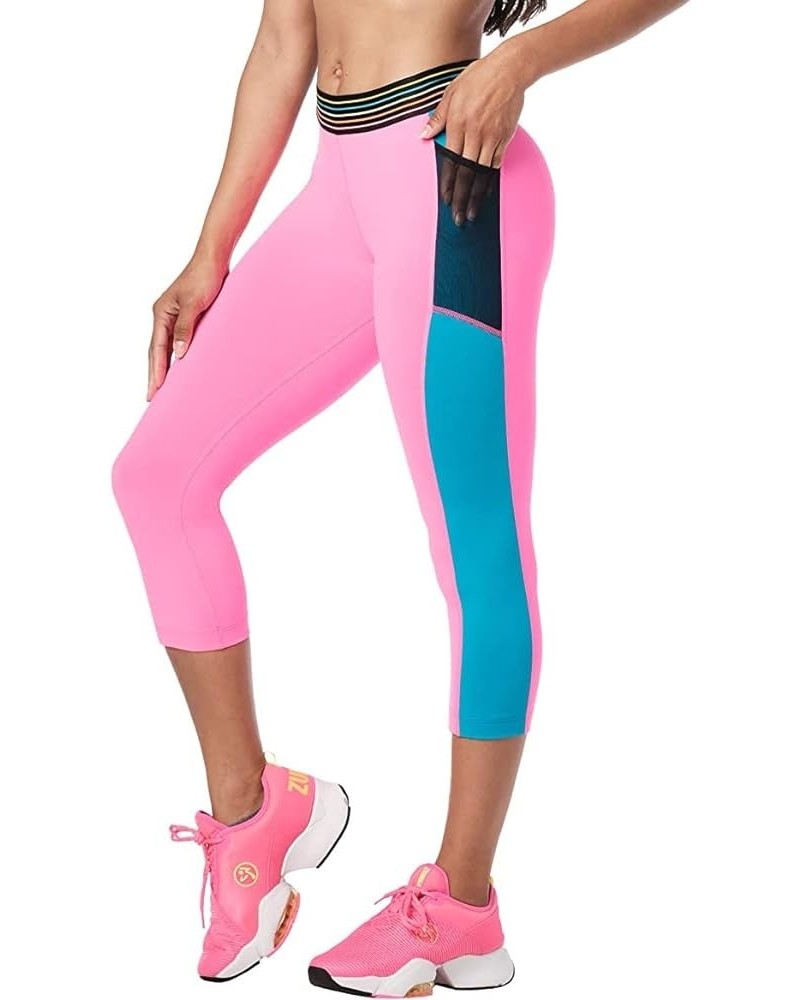 Women's High-Waisted Tummy Control Workout Leggings Poppin' Pink $23.57 Activewear