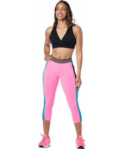 Women's High-Waisted Tummy Control Workout Leggings Poppin' Pink $23.57 Activewear