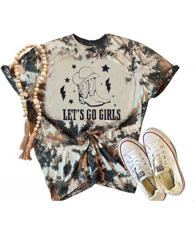 Women Cowgirl Shirts Let's Go Girls Tshirt Western Country Tshirt Bachelorette Party Short Sleeve Tee Tops As Shown $10.91 Tops