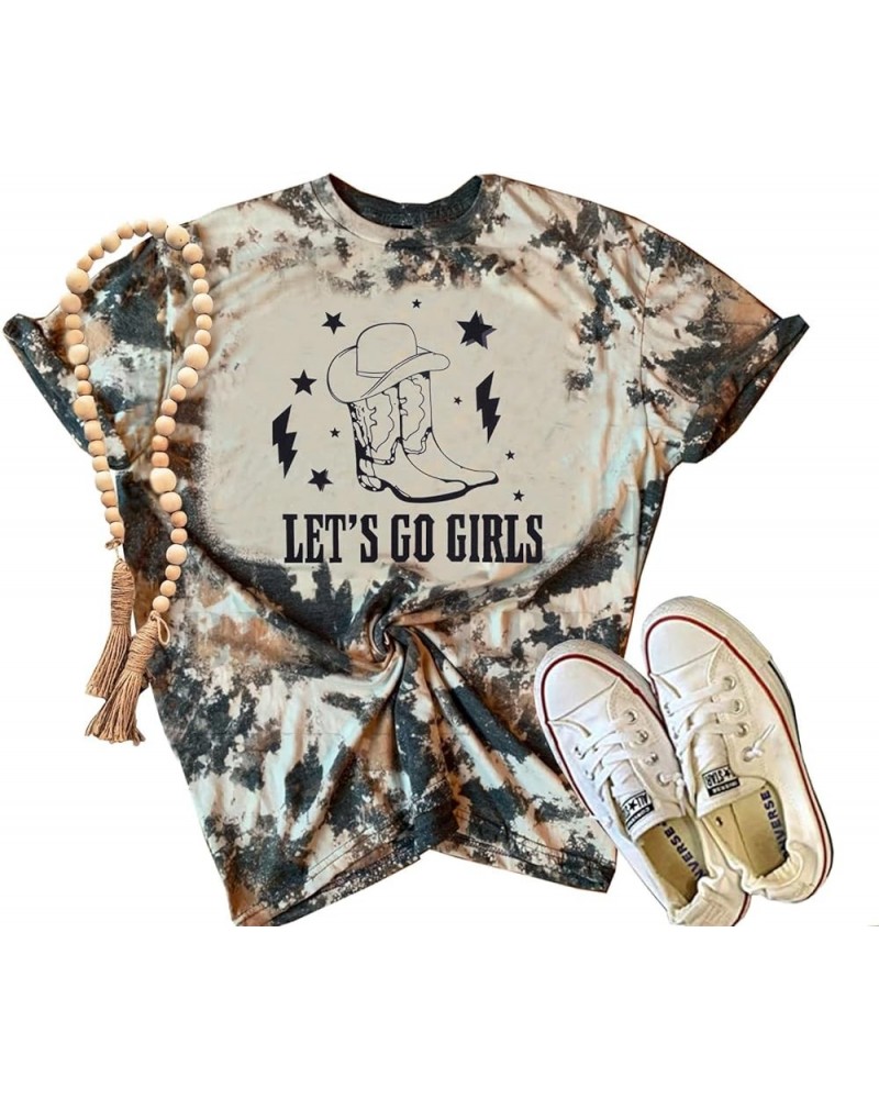 Women Cowgirl Shirts Let's Go Girls Tshirt Western Country Tshirt Bachelorette Party Short Sleeve Tee Tops As Shown $10.91 Tops