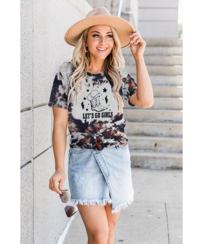 Women Cowgirl Shirts Let's Go Girls Tshirt Western Country Tshirt Bachelorette Party Short Sleeve Tee Tops As Shown $10.91 Tops