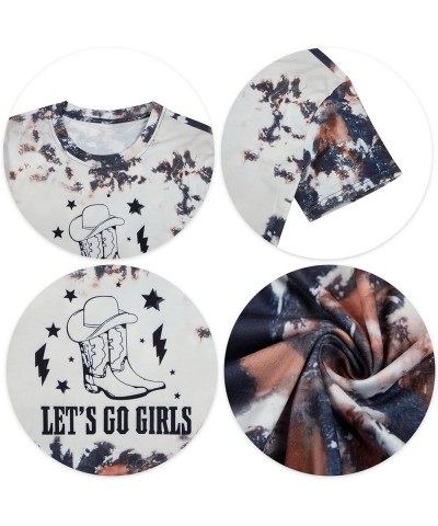 Women Cowgirl Shirts Let's Go Girls Tshirt Western Country Tshirt Bachelorette Party Short Sleeve Tee Tops As Shown $10.91 Tops