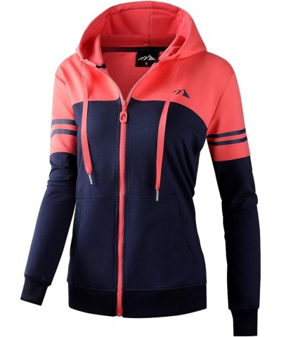 Women's Zip Up Hoodie Lightweight Jacket zippered Color Block Comfortable Sweatshirt With Kanga Pocket 601 Blue $20.09 Hoodie...