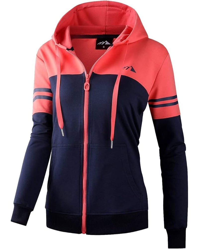 Women's Zip Up Hoodie Lightweight Jacket zippered Color Block Comfortable Sweatshirt With Kanga Pocket 601 Blue $20.09 Hoodie...