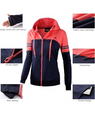 Women's Zip Up Hoodie Lightweight Jacket zippered Color Block Comfortable Sweatshirt With Kanga Pocket 601 Blue $20.09 Hoodie...