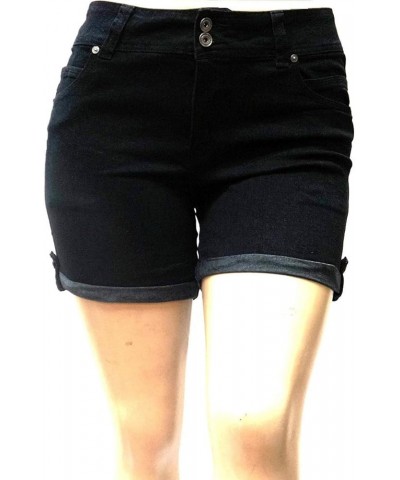 Kim Rogers, Jack David, Wax Jeans Womens Plus Size Capri,Short Stretch Distressed Blue Denim Jeans Shorts Diamante Balck B925...