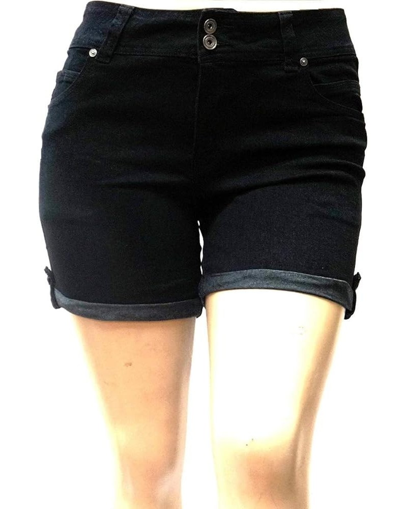 Kim Rogers, Jack David, Wax Jeans Womens Plus Size Capri,Short Stretch Distressed Blue Denim Jeans Shorts Diamante Balck B925...