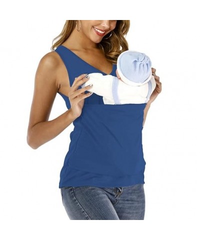 Women's T-Shirts Soothe V Neck Sleeveless Kangaroo Tank Tops (Green,M) Medium Blue $15.67 Tanks