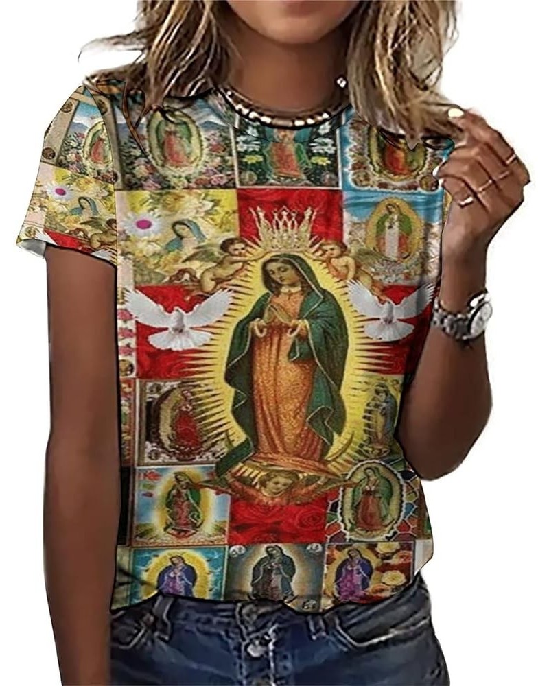 Our Lady of Guadalupe Virgin Mary Mexican Women Full Print T-Shirt Our Lady of Guadalupe-c4 $9.66 T-Shirts