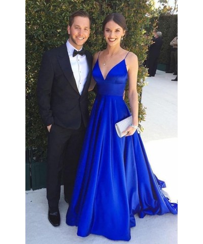 Satin Ball Gown Prom Dresses for Women with Pocket A Line Long Wedding Guest Dresses Evening Gown Peacock $34.05 Dresses