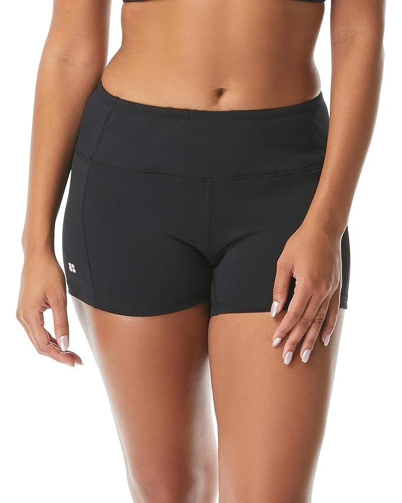 Chandra Spandex Workout Swim Shorts — Quick Drying Yoga, Running, Swim, Volleyball 001 Black $20.88 Swimsuits