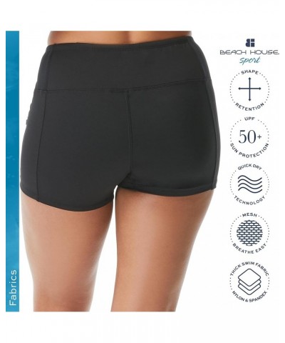 Chandra Spandex Workout Swim Shorts — Quick Drying Yoga, Running, Swim, Volleyball 001 Black $20.88 Swimsuits