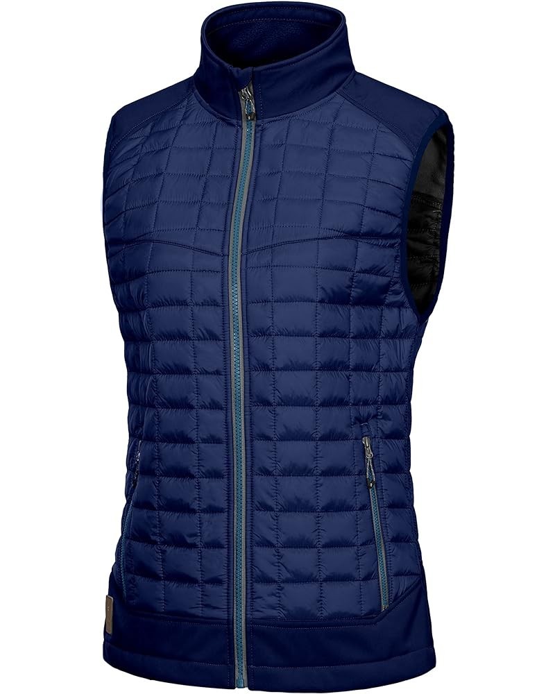 Women's Lightweight Puffer Vest, Warm Outdoor Sleeveless Jacket for Hiking Travel Running Golf True Blue $19.60 Vests