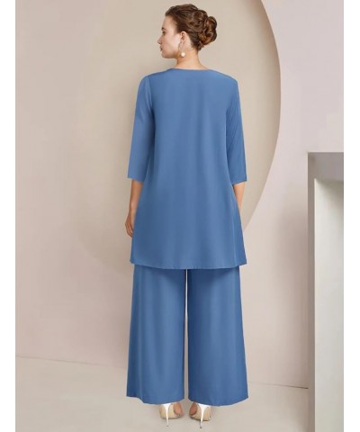 Modest Women's Two Pieces V Neck Pant Suit with Jacket Wedding Guest Dress ME004 Peacock $33.97 Suits