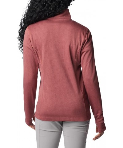 Women's Park View Grid Fleece Full Zip Red $23.76 Jackets