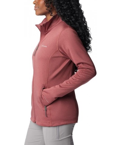 Women's Park View Grid Fleece Full Zip Red $23.76 Jackets