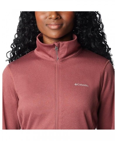 Women's Park View Grid Fleece Full Zip Red $23.76 Jackets