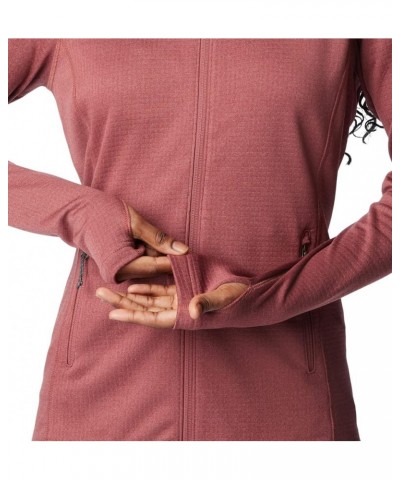 Women's Park View Grid Fleece Full Zip Red $23.76 Jackets