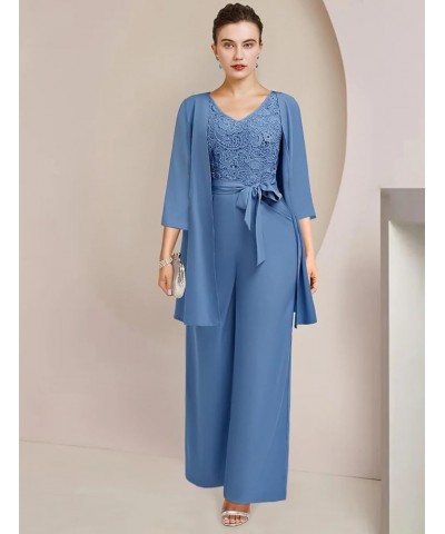 Modest Women's Two Pieces V Neck Pant Suit with Jacket Wedding Guest Dress ME004 Peacock $33.97 Suits