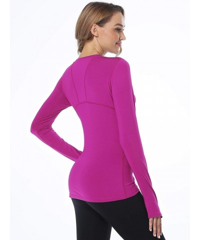 Quick-Drying Running Long Sleeve Shirt for Women Workout Shirts 01:light Pink, Purple, Dark Green, Pack of 3 $11.54 Activewear