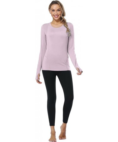 Quick-Drying Running Long Sleeve Shirt for Women Workout Shirts 01:light Pink, Purple, Dark Green, Pack of 3 $11.54 Activewear