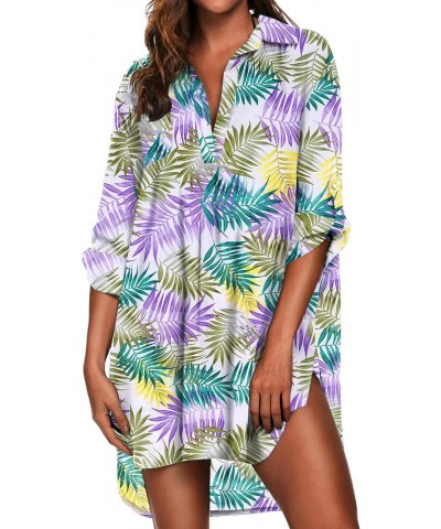 Women's Swimsuit Beach Cover Up Shirt Bikini Beachwear Bathing Suit Beach Dress Zw528-tropical Print $18.19 Swimsuits