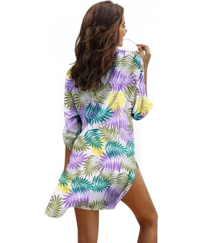 Women's Swimsuit Beach Cover Up Shirt Bikini Beachwear Bathing Suit Beach Dress Zw528-tropical Print $18.19 Swimsuits