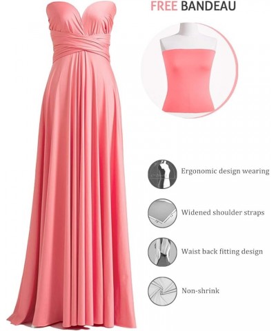 Infinity Dress with Bandeau, Convertible Bridesmaid Dress, Long, Plus Size, Multi-Way Dress, Twist Wrap Dress Coral Pink $33....