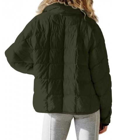 Womens Oversized Puffer Jacket Baggy Zip Up Quilted Lightweight Down Coat Long Sleeve Packable Short Down Coat Tops D-army Gr...