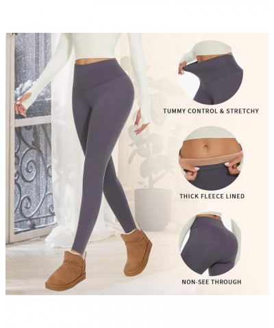 Thick Fleece Lined Leggings Women High Waisted Tummy Control Warm Thermal Yoga Pants for Winter Cold Weather Grey $11.19 Legg...